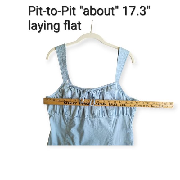 Aritzia Blue Dropwaist Cotton Poplin Dress Size L - Picture 5 of 11